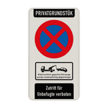 Schild Privatgrundstück Parken verboten - reflektierend