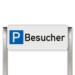 Parkplatzschild mit Pfosten - Besucherparkplatz - reflektierend