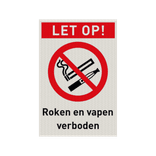 Veiligheidspictogram P002x - Roken en vapen verboden - reflecterend