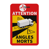 Officiële dode hoek sticker voor vrachtverkeer - 170x250mm - Reflecterend!
