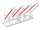 Support à vélos en acier pour 4 vélos type City Hybrid - avec barre de soutien et œillet pour cadenas