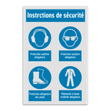 Panneau d'obligation avec symboles - Vêtements de protection