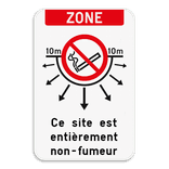 Zone - Interdiction de fumer - Texte personnalisé