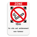 Zone - Interdiction de fumer - Texte personnalisé