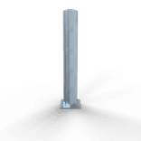 Rampaal Ø152x1000mm met voetplaat, verzinkt of geel/zwart