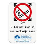 Rookverbod - Radius - Eigen tekst - Eigen logo