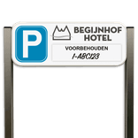 Parkeerplaats infobord - Aluminium geborstelde staanders + eigen ontwerp