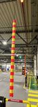 Aanrijdbeveiliging kolom PVC Ø160x2500mm geel/oranje reflecterend - plafondbevestiging incl. stalen ketting 5 meter