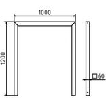 Anlehnbügel Fahrrad (Stahlrohr 60x40mm) 1000x1200mm ohne Querholm - zum Einbetonieren