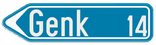 Verkeersbord SB250 F29 - Wegwijzer Links - Tekst + aantal km