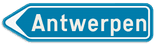 Verkeersbord SB250 F29 - Wegwijzer Links - Enkel tekst
