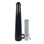 Herausnehmbarer konischer Absperrpfosten aus Stahl (mit Bodenhülse)