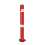 Poteau de trottoir Groningen rouge avec 2 bandes blanches
