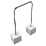 Arceau vélo inox sans entretoise avec pieds béton – 900 x 1300 mm