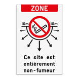 Panneau pour zone non-fumeur personnalisable avec texte et pictogramme