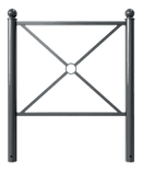 Barrière de guidage en acier avec barre centrale – 1000 x 1200 mm à sceller