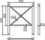 Barrière de guidage en acier avec barre centrale – 1000 x 1200 mm à sceller