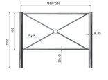 Barrière de guidage en acier avec barre centrale – 1500 x 1200 mm