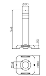 Mobiele anti-rampaal staal Ø273x1650mm met betonvoet