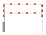 Fietssluis staal 70x70mm wit-rood draaibaar met driekantslot - diverse lengtes