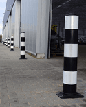 Poteau flexible Flexpost pour piste cyclable noir et blanc Ø160 mm