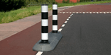 Poteau flexible Flexpost pour piste cyclable noir et blanc Ø160 mm