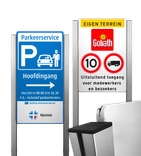 Portaalsysteem TS met informatiebord 3:2 met aluminium geborstelde staanders
