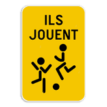 Panneau d’information « Ils jouent » réfléchissant