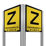 Zinkerbord 2-zijdig 800x800mm - Aluminium frame 90 graden - reflecterend