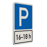 Verkehrszeichen 314-30 – Parkplatzschild mit Zusatzzeichen Uhrzeit