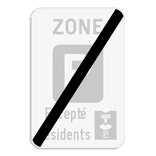 Panneau SB250 - ZE9a - Disque de stationnement - Fin