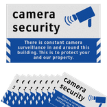 Set raamstickers camera security met pictogram en tekst