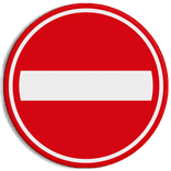 Verkeersbord verboden in te rijden RVV C02 - reflecterend