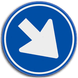 Verkeersbord verplichte rijrichting RVV D02 - reflecterend