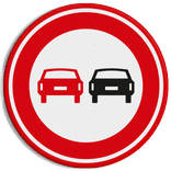 Verkeersbord inhalen verboden RVV F01 - reflecterend