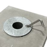 Support en béton avec manchon Ø48 mm – 300 x 300 x 300 mm