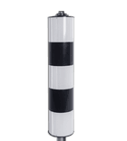 Verkeerszuil BB21 aluminium - zwart/wit klasse 3 reflecterend - met buispaal 48mm