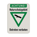 Schild Naturschutzgebiet, betreten verboten - reflektierend