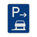 Richtzeichen 315-67 - Parken ganz auf Gehwegen (Ende)