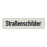 Straßennamenschild weiß/schwarz - 1 Zeile ohne Rand - reflektierend