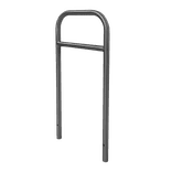 Arceau à vélos en acier inoxydable 600x1300mm avec barre transversale - avec ancrages au sol