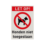 Veiligheidspictogram met tekst verboden voor honden - reflecterend