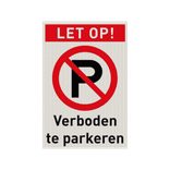 Veiligheidspictogram met tekst verboden te parkeren - reflecterend