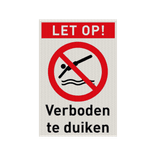 Veiligheidspictogram met tekst verboden te duiken - reflecterend
