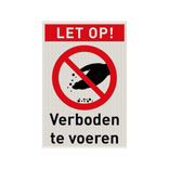 Veiligheidspictogram met tekst verboden te voeren - reflecterend