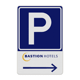 Parkeerbord in huisstijl + pijlrichting - reflecterend