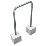 Arceau à vélos en acier 900 x 1300 mm sans barre transversale – avec pieds en béton