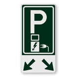 Verkeersbord voor oplaadpunt elektrische auto's in afwijkende kleur - E08o