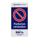 Verkeersbord in huisstijl - parkeerverbod + wegsleepregeling