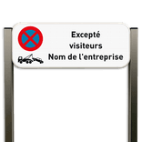 Interdiction de stationnement sauf pour les visiteurs et les employés
